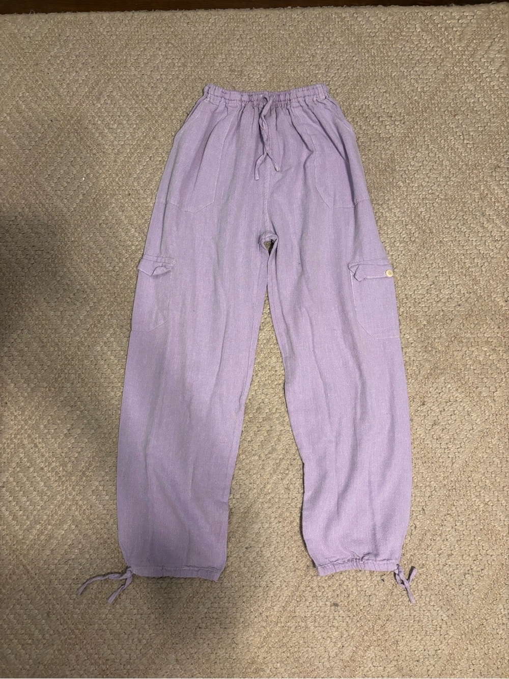 Lavender Drawstring Cargo Joggers